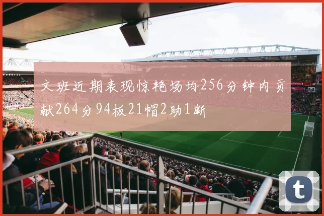文班近期表现惊艳场均256分钟内贡献264分94板21帽2助1断